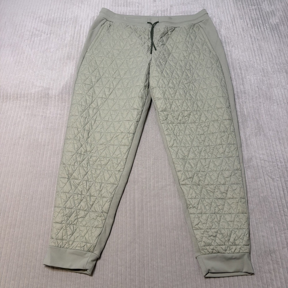 Athleta Women's Solstice Quilted Joggers  Sz 16 Fern Green Zip Pockets